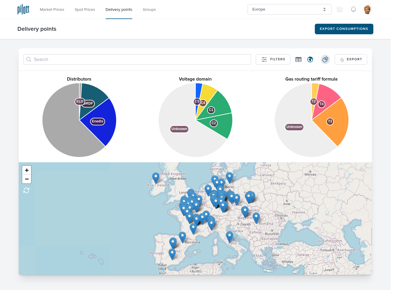 Screenshot of Pilott application