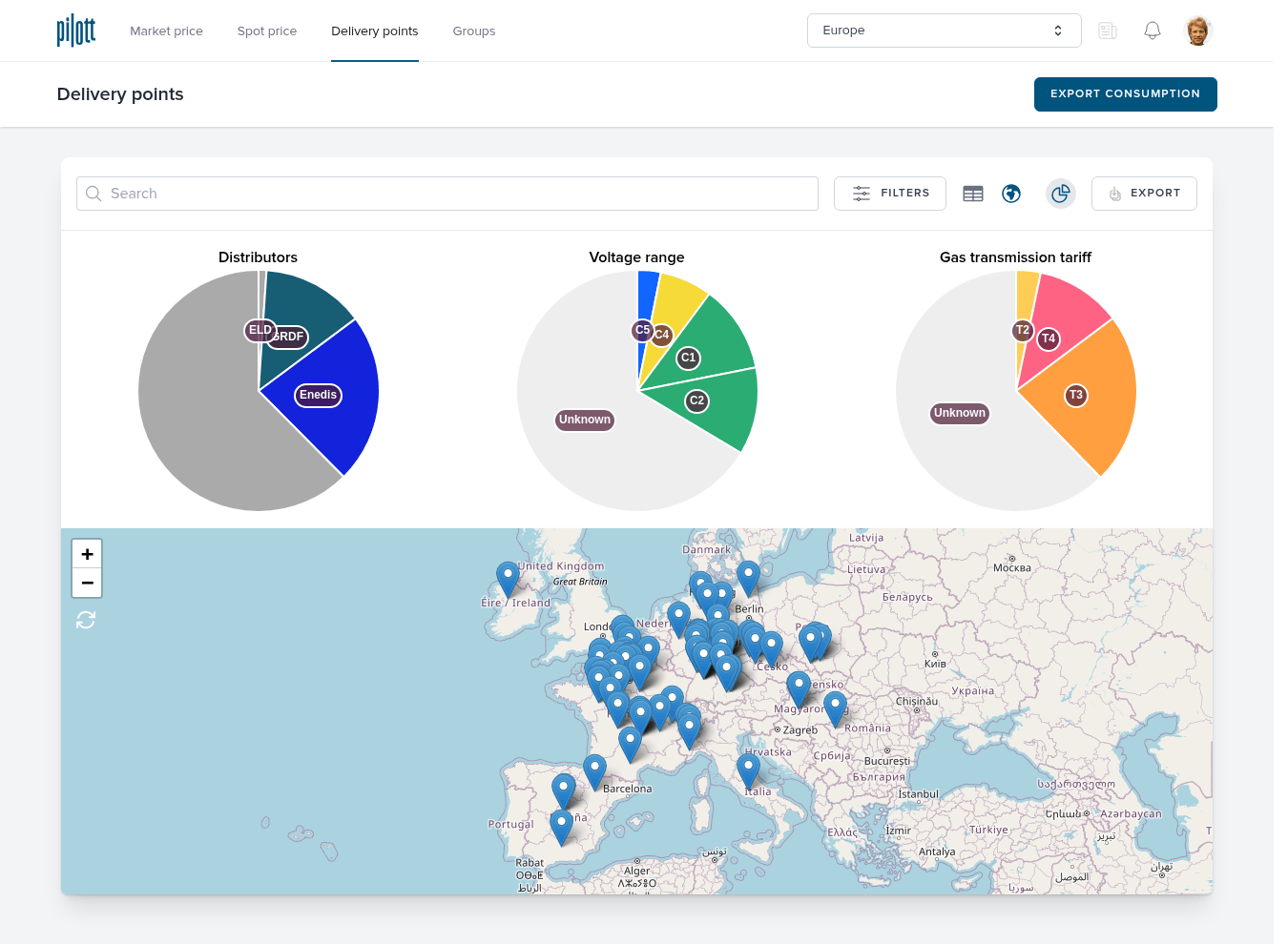 Screenshot of Pilott application